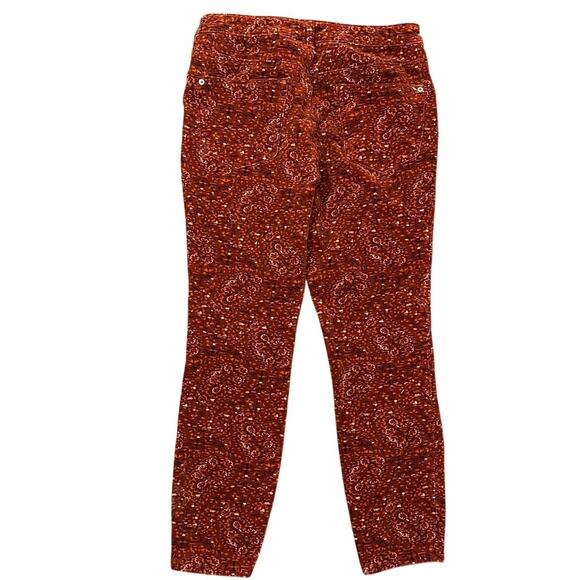 Pilcro by Anthropologie Rust Floral Corduroy High-Rise Button Fly Pants Size 31R - Picture 5 of 8